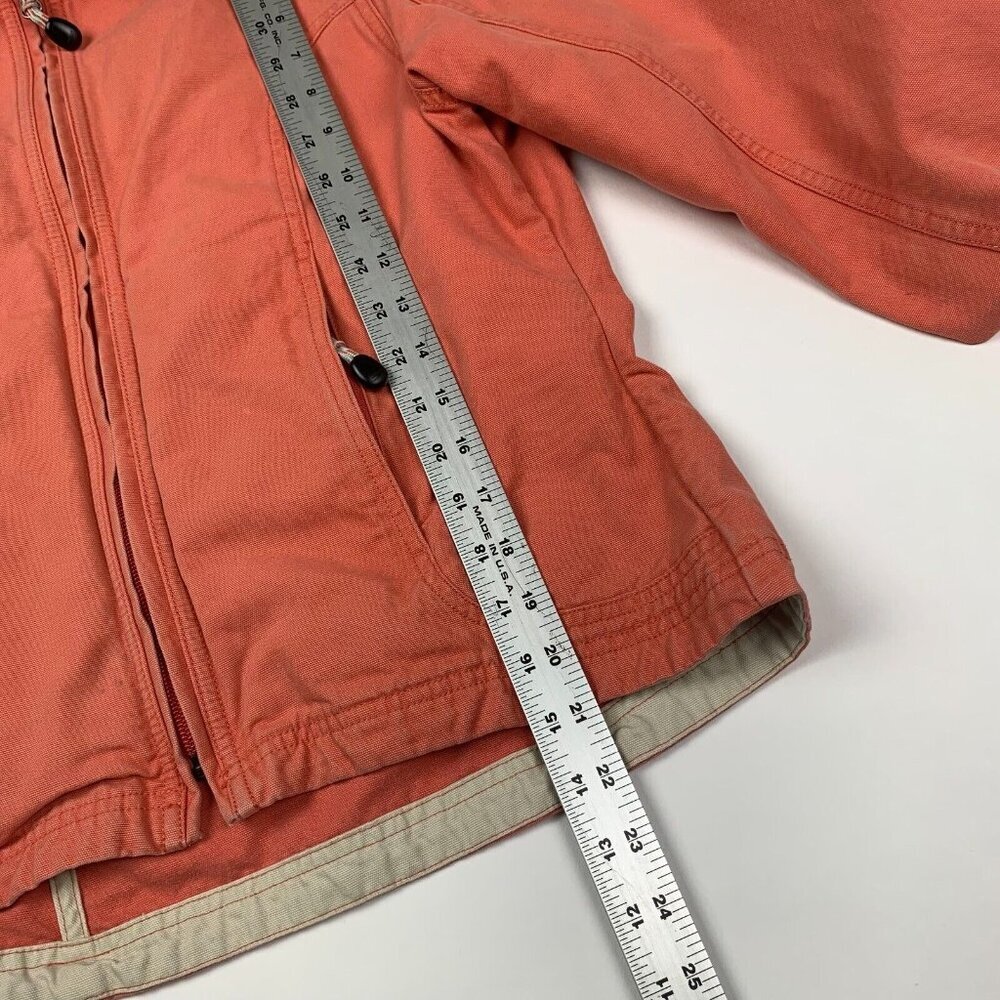 L.L. Bean Womens Full Zip Basic Jacket Coral Pink Size S Long Sleeve Pocket - Picture 6 of 6